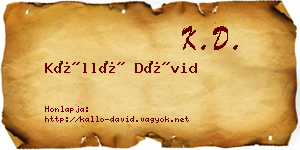 Kálló Dávid névjegykártya